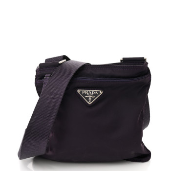 PRADA Tessuto Nylon Small Flat Messenger Bag Granato