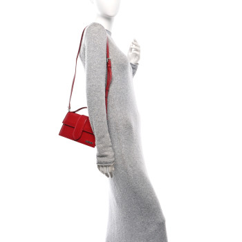 JACQUEMUS Glazed Calfskin Le Grand Bambino Red