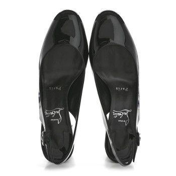CHRISTIAN LOUBOUTIN Patent So Jane Sling 55 Pump 38.5 Black