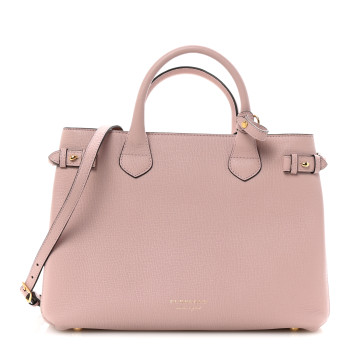 BURBERRY Derby Calfskin House Check Medium Banner Tote Pale Orchid