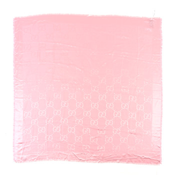 GUCCI Wool Silk GG Jacquard Shawl Pink