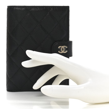 CHANEL Caviar Quilted Passport Holder Black