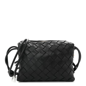 BOTTEGA VENETA Nappa Intrecciato Mini Loop Camera Bag Black