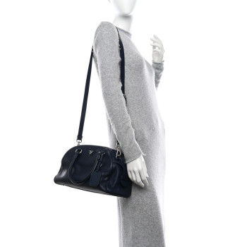 PRADA Vitello Daino Bowling Bag Baltico PRADA Vitello Daino Bowling Bag Baltico