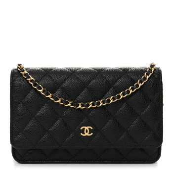 CHANEL Caviar Quilted Wallet On Chain WOC Black