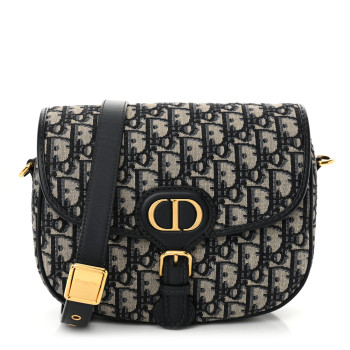 CHRISTIAN DIOR Oblique Medium Bobby Flap Blue