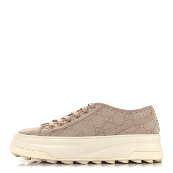 GUCCI GG Monogram Womens 1977 Tennis Platform 52mm Sneakers 39 Skin Rose