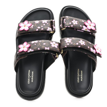 LOUIS VUITTON LV X TM Monogram LV Sunset Flat Comfort Mule 39 Sakura Brown