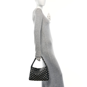 KHAITE Pebbled Sport Calfskin Studded Elena Black