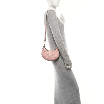 GUCCI Calfskin GG Matelasse Mini Hobo Shoulder Bag Perfect Pink Natural