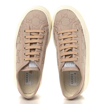 GUCCI GG Monogram Womens 1977 Tennis Platform 52mm Sneakers 39 Skin Rose