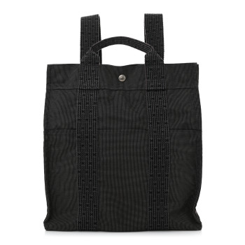 HERMES Canvas Herline Backpack Grey