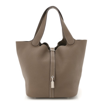 HERMES Taurillon Clemence Picotin Lock 22 MM  Etoupe