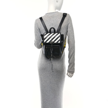 OFF-WHITE Saffiano Diag Backpack Black White