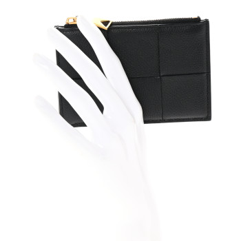 BOTTEGA VENETA Nappa Maxi Intrecciato Zip Wallet Black