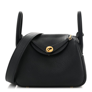 HERMES Taurillon Clemence Mini Lindy 20 Bleu Nuit