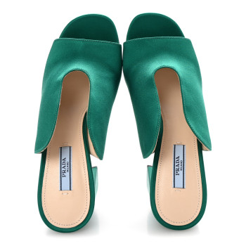 PRADA Raso 90mm Slide Sandals 37 Mango