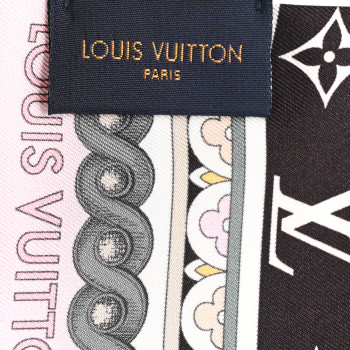 LOUIS VUITTON Silk Monogram Around The World Bandeau Black Pink