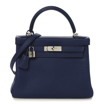 HERMES Togo Kelly Retourne 28 Bleu Encre