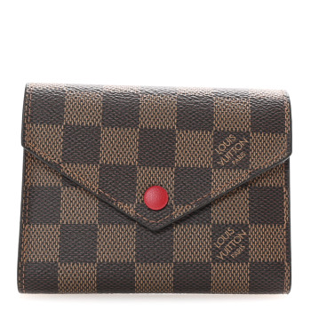 LOUIS VUITTON Damier Ebene Victorine Wallet Red