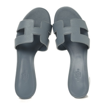 HERMES Epsom Oasis Sandals 35 Gris Antarctique