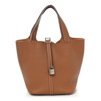 HERMES Taurillon Maurice Picotin Lock 22 MM Gold