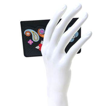 LOUIS VUITTON Epi Flower Remix Card Holder Black