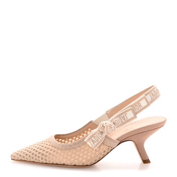 CHRISTIAN DIOR Micro Resille Ribbon J'Adior Slingback 65mm Pumps 35 Nude