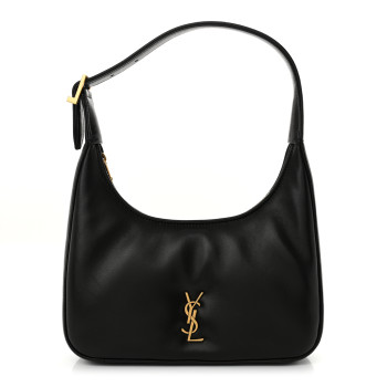 SAINT LAURENT Plunged Lambskin Calypso Mini Hobo Black