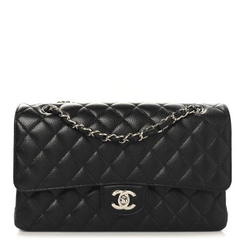 CHANEL Caviar Quilted Medium Double Flap Black