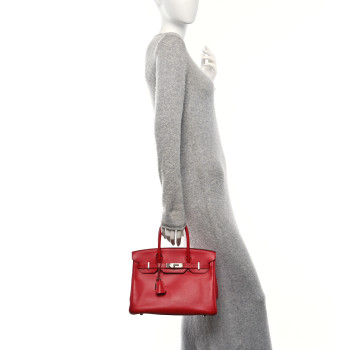 HERMES Epsom Birkin 30 Rouge Casaque