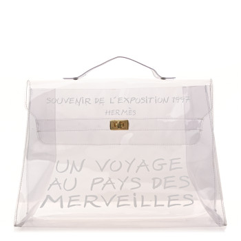 HERMES Vinyl Souvenir De L'Exposition Kelly Transparent