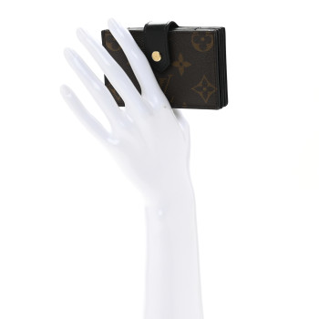 LOUIS VUITTON Monogram Gusset Card Holder Black