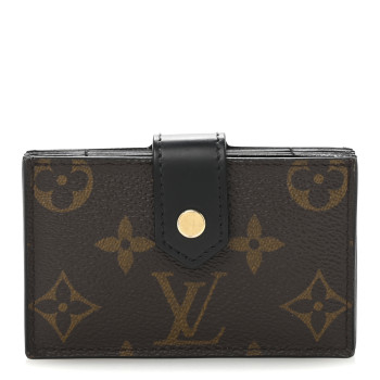 LOUIS VUITTON Monogram Gusset Card Holder Black