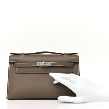 HERMES Swift Kelly Pochette Clutch Etoupe