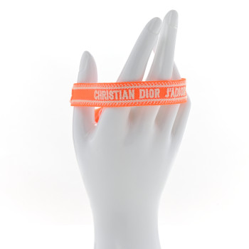 CHRISTIAN DIOR Woven Cotton Saint Tropez Friendship Bracelet Orange