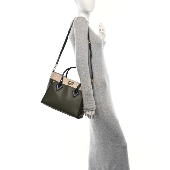 LOUIS VUITTON Calfskin Monogram On My Side MM Laurier Green Toffee Latte Beige