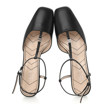 GUCCI Nappa Charlotte Petite GG 55mm Slingback Pumps 36.5 Black
