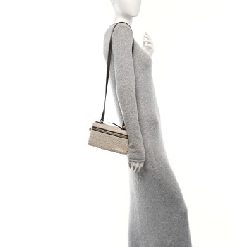 LORO PIANA Boucle Alpaca L19 Extra Pocket Pouch Beige Dark Chocolate Licorice