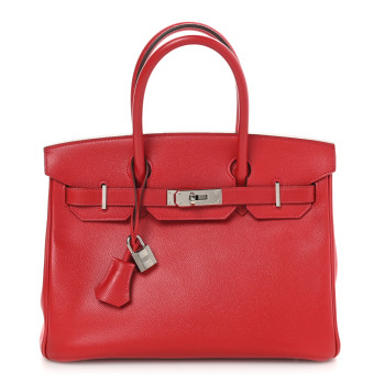 HERMES Epsom Birkin 30 Rouge Casaque