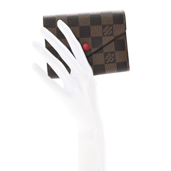 LOUIS VUITTON Damier Ebene Victorine Wallet Red