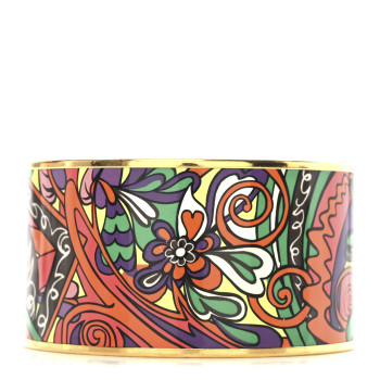 HERMES Enamel Printed Extra Wide L'Ivresse De L'Infini Bracelet 70