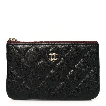 CHANEL Caviar Quilted Small Cosmetic Case Black