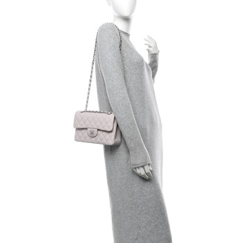 CHANEL Lambskin Quilted Small Double Flap Light Purple