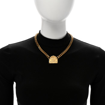 CHANEL Metal Chain Link CC Rue Cambon Choker Necklace Gold