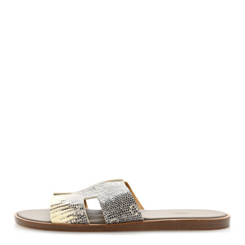 HERMES Lizard Mens Izmir Sandals 44 Ombre