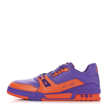LOUIS VUITTON Calfskin Epi Mens LV Trainer Sneakers 12 Violet