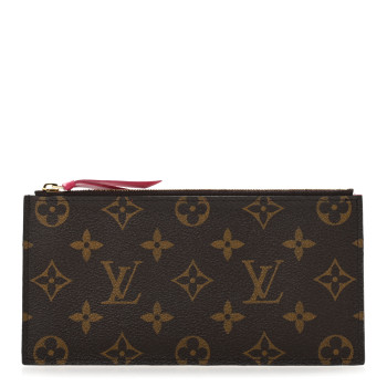 LOUIS VUITTON Monogram Felicie Chain Wallet Zippered Insert Fuchsia