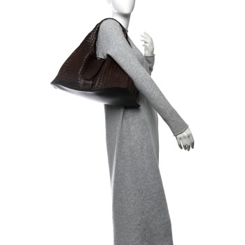 BOTTEGA VENETA Nappa Intrecciato Shoulder Bag Ebano
