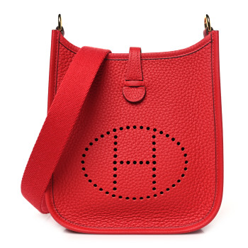 HERMES Taurillon Clemence Amazone Evelyne TPM Vermillion Rouge Vif